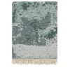 Plaid in lana verde jacquard con motivo stucco