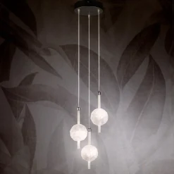 21544/PLF-4 Lampadario a 3 luci in argento