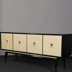 PLM-0004 Credenza in pergamena nera e avorio