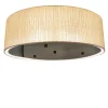 Polaris Lampada da Soffitto Paralume in Tessuto Beige con Dettagli in Ottone