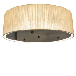 Polaris Lampada da Soffitto Paralume in Tessuto Beige con Dettagli in Ottone