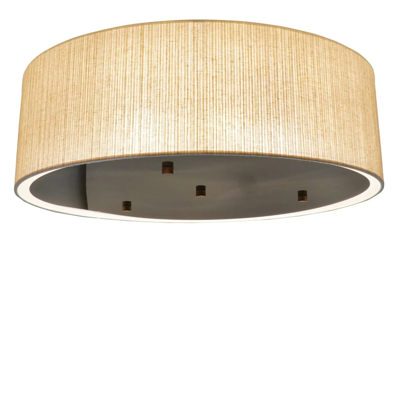 Polaris Lampada da Soffitto Paralume in Tessuto Beige con Dettagli in Ottone