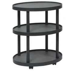 Polo Trolley Tavolo ovale a 3 piani nero