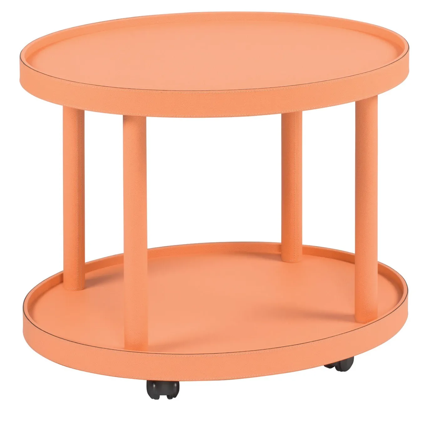 Polo Trolley Tavolo ovale a 2 piani Salmone