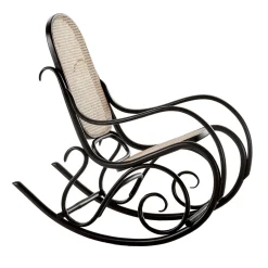 Poltrona a dondolo nera Schaukelstuhl di Gebrüder Thonet