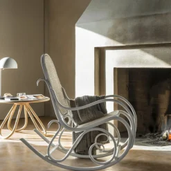 Poltrona a dondolo Schaukelstuhl White di Gebrüder Thonet