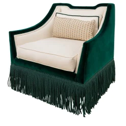 Poltrona Art Déco in velluto verde