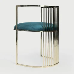 Poltrona Aura in ottone blu e oro