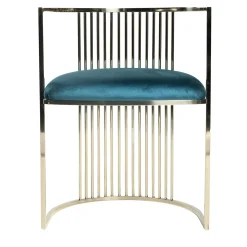 Poltrona Aura in ottone blu e oro