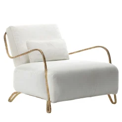 Poltrona bassa Moonlight bianco e oro