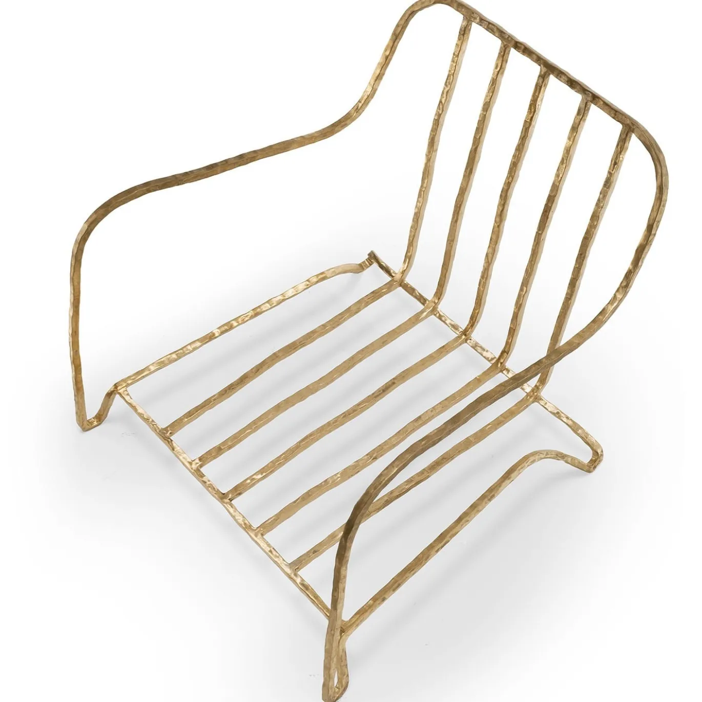 Poltrona bassa Moonlight bianco e oro