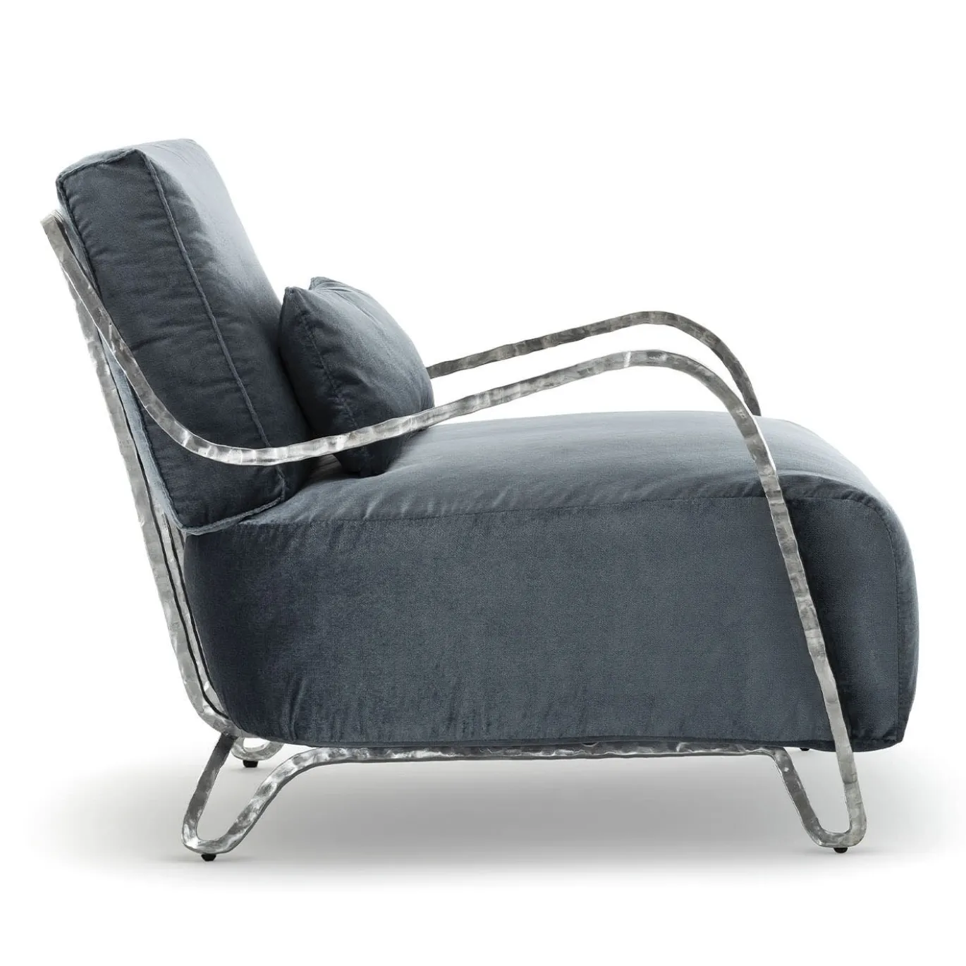 Poltrona bassa Moonlight Blue e Silver