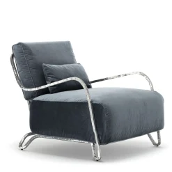 Poltrona bassa Moonlight Blue e Silver