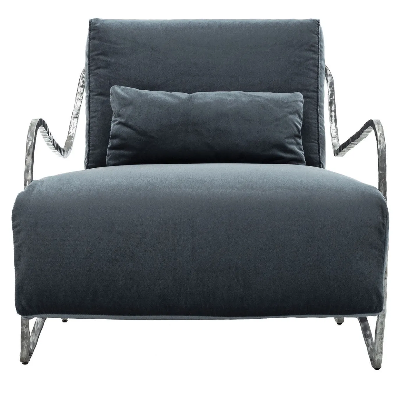 Poltrona bassa Moonlight Blue e Silver