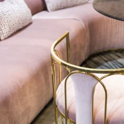 Poltrona Bella in ottone rosa e oro