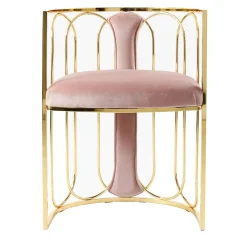 Poltrona Bella in ottone rosa e oro