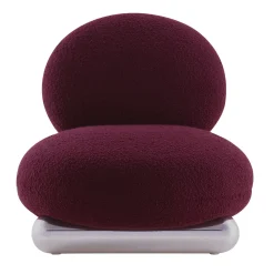 Poltrona Berry in Bouclé Bordeaux