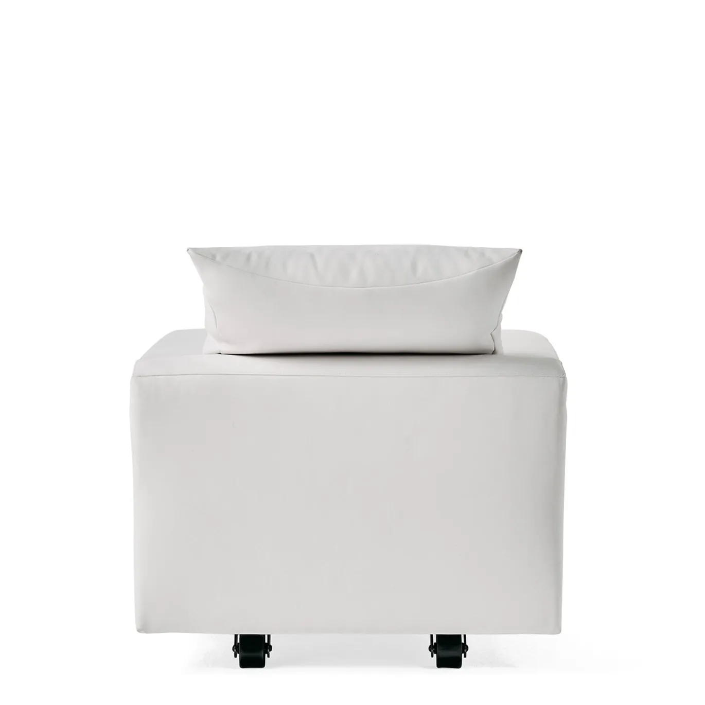 Poltrona Bill in Eco-Pelle Bianca con Ruote