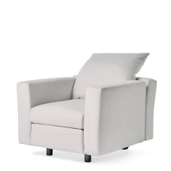 Poltrona Bill in Eco-Pelle Bianca con Ruote