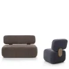 Poltrona blu arrotondata Atlas