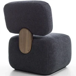 Poltrona blu arrotondata Atlas