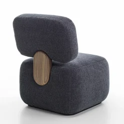 Poltrona blu arrotondata Atlas