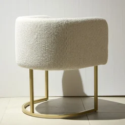 Poltrona C-Chair Modern in Bouclé Bianco