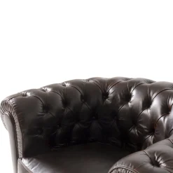 Poltrona Chesterfield pelle marrone