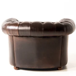 Poltrona Chesterfield pelle marrone