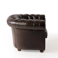 Poltrona Chesterfield pelle marrone