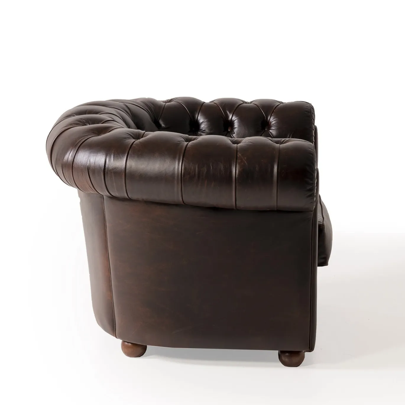 Poltrona Chesterfield pelle marrone