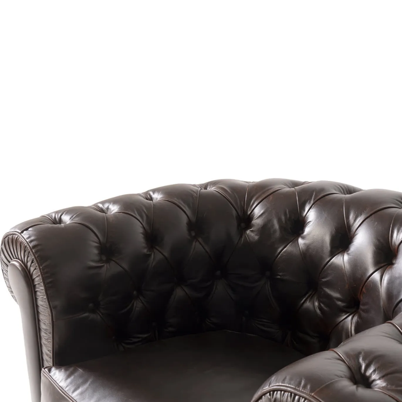 Poltrona Chesterfield pelle marrone