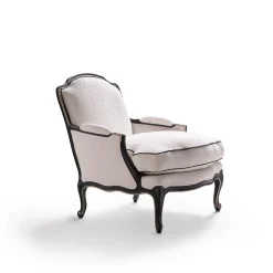 Poltrona Cipro in tessuto bouclé bianco