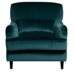 Poltrona classica Bernini in velluto blu ottanio