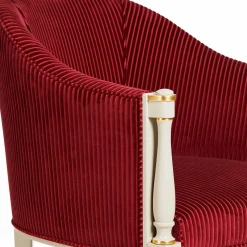 Poltrona classica bianca e bordeaux