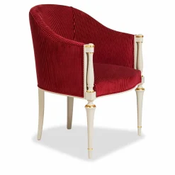 Poltrona classica bianca e bordeaux