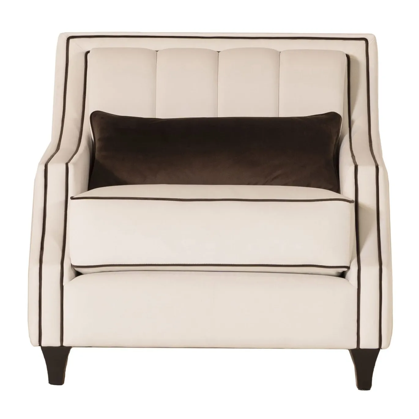 Poltrona classica Istana velluto bianco panna