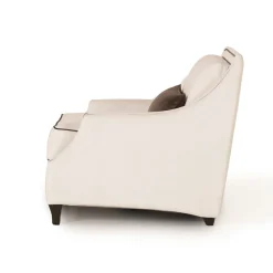 Poltrona classica Istana velluto bianco panna