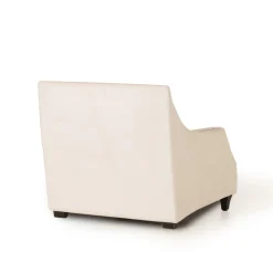 Poltrona classica Istana velluto bianco panna