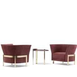 Poltrona Cosmo in pelle rossa