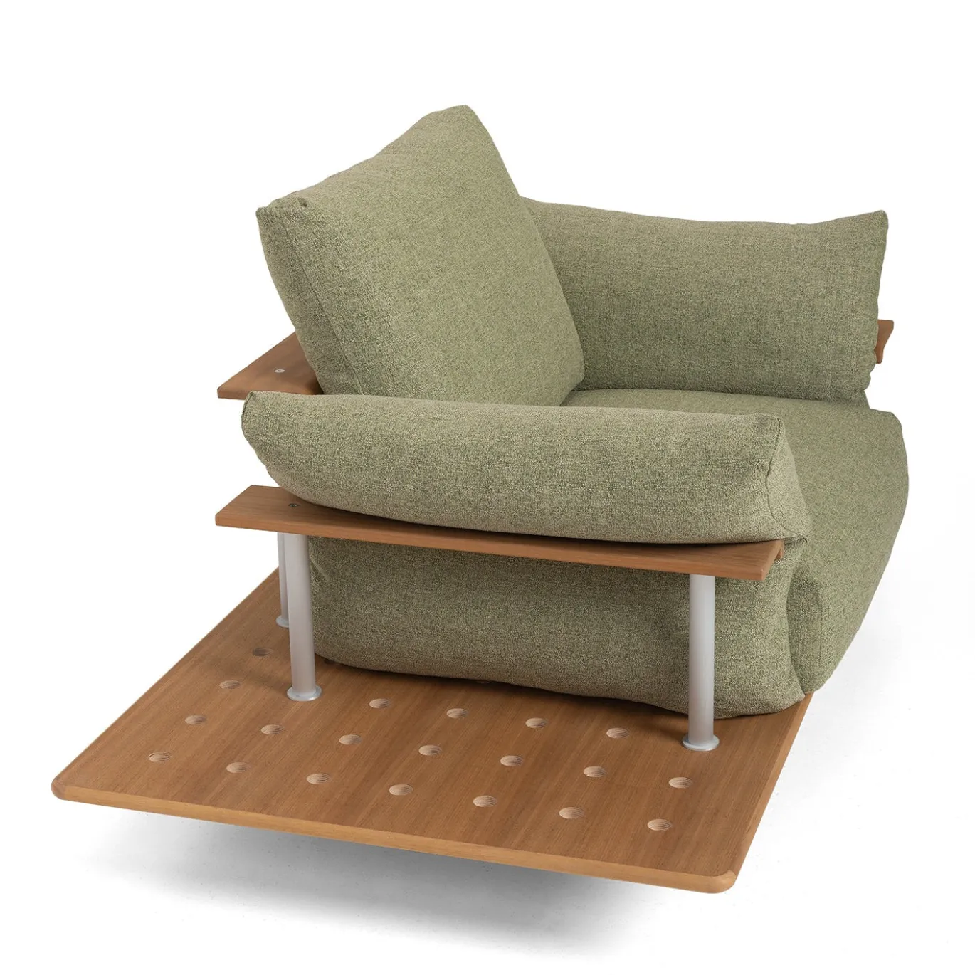 Poltrona da esterno Stand Out verde con tavolino