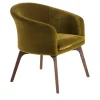 Poltrona Daphne 4 gambe in legno verde