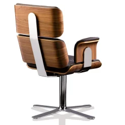 Poltrona da Ufficio Armadillo 5 in Pelle Marrone Scuro di Rainer Bachschmid