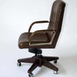 Poltrona da Ufficio Classica in Pelle Marrone