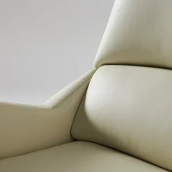 Poltrona da ufficio girevole beige e taupe Sanremo su rotelle