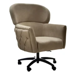 Poltrona da Ufficio Presidential in Nabuk Marrone Cappuccino