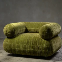 Poltrona Diomira in Velluto Verde