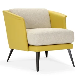 Poltrona Dizzy Beige con Struttura Gialla