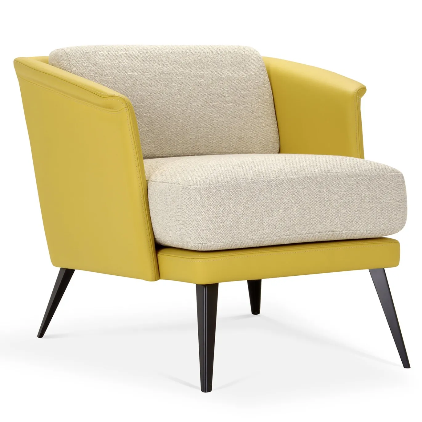 Poltrona Dizzy Beige con Struttura Gialla