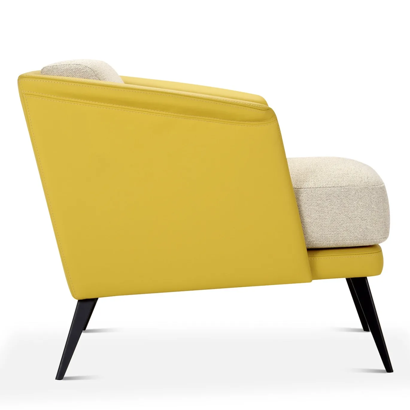 Poltrona Dizzy Beige con Struttura Gialla